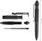 Tactical Pen with 6 Ink Refills Aircraft Aluminum Pen with Glass Breaker Writing Multifunctional Tool (Black)